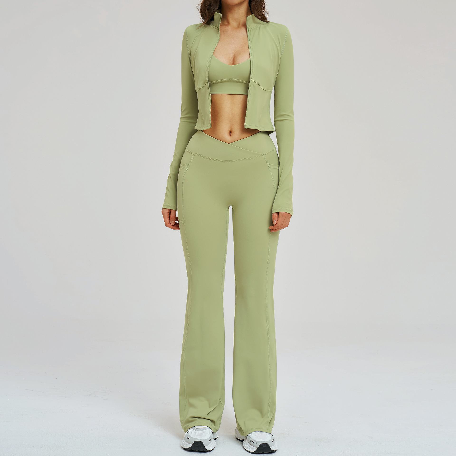 Yoga Set Workout Clothes 3PCS  - Compression Long Pant ulasan dan harga